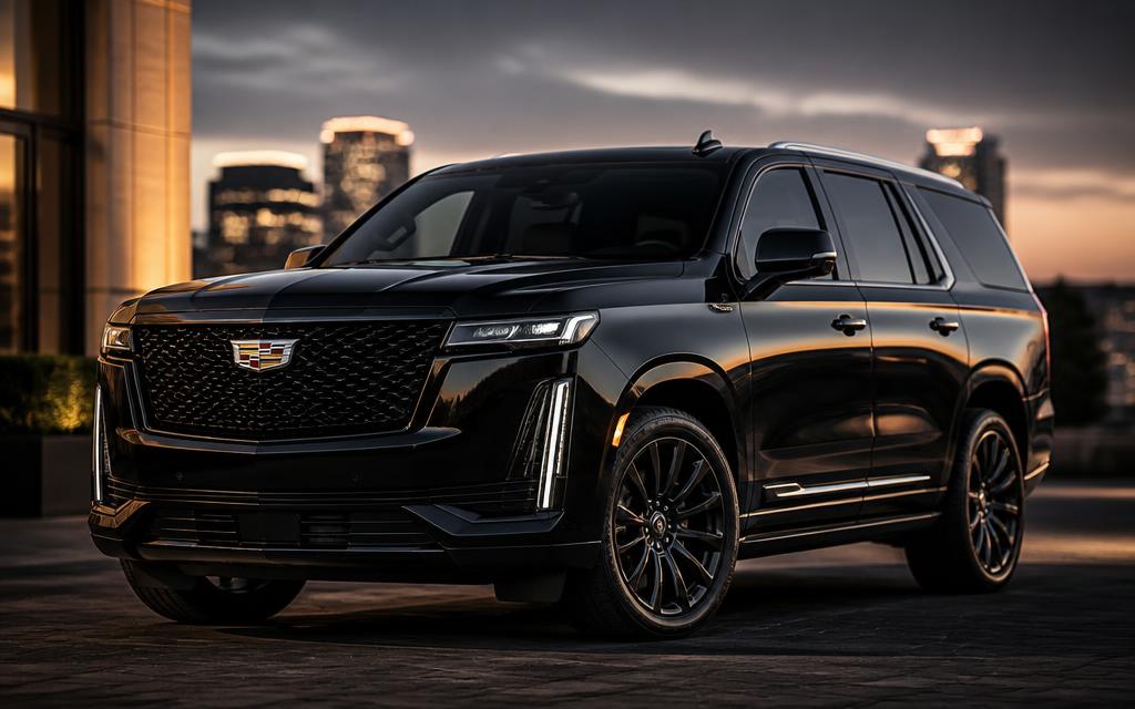 Black Cadillac Escalade for luxury transportation